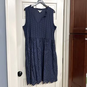 Sundance Eyelet Navy Blue Women’s Dress size xxl